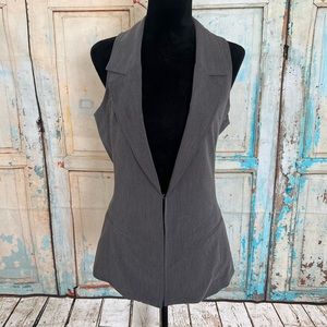 Guess Women’s V-Neck Shawl Collar Lined Vest Gray Size Large